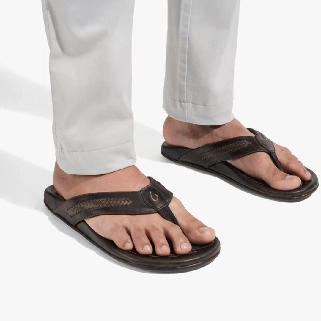 OluKai Men's Mea Ola Mano Leather Sandals